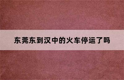 东莞东到汉中的火车停运了吗