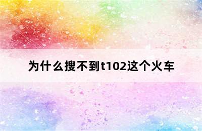 为什么搜不到t102这个火车