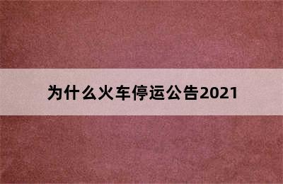 为什么火车停运公告2021