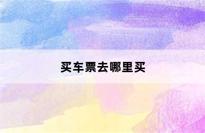 买车票去哪里买