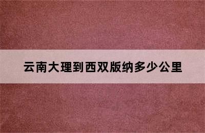 云南大理到西双版纳多少公里