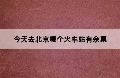 今天去北京哪个火车站有余票