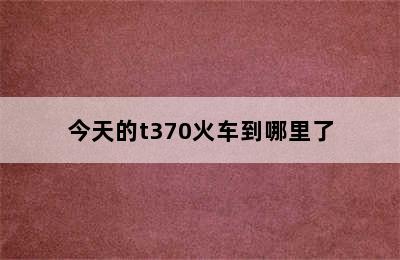 今天的t370火车到哪里了