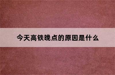 今天高铁晚点的原因是什么