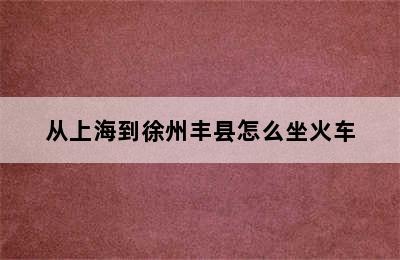 从上海到徐州丰县怎么坐火车