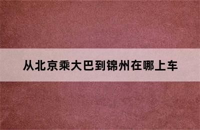 从北京乘大巴到锦州在哪上车