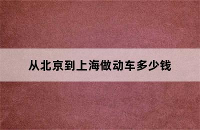 从北京到上海做动车多少钱