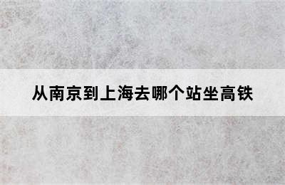 从南京到上海去哪个站坐高铁