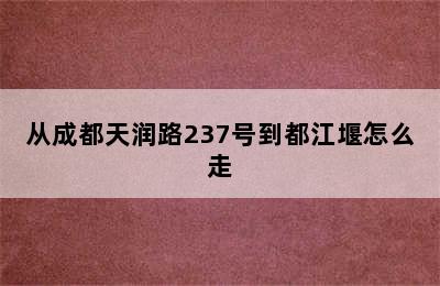 从成都天润路237号到都江堰怎么走