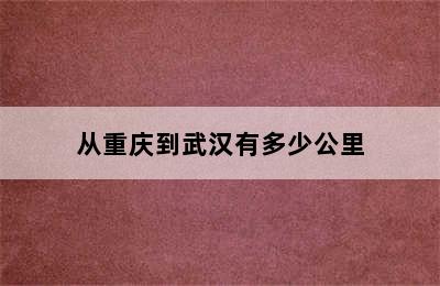 从重庆到武汉有多少公里