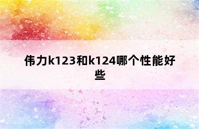 伟力k123和k124哪个性能好些