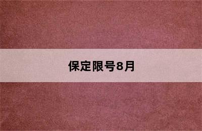 保定限号8月