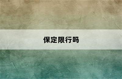 保定限行吗