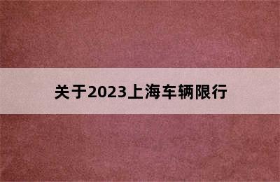 关于2023上海车辆限行