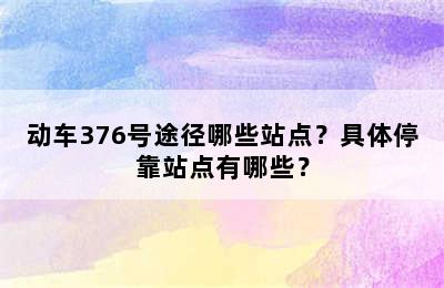 动车376号途径哪些站点？具体停靠站点有哪些？