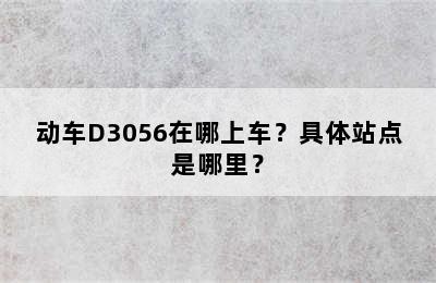 动车D3056在哪上车？具体站点是哪里？