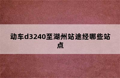 动车d3240至湖州站途经哪些站点