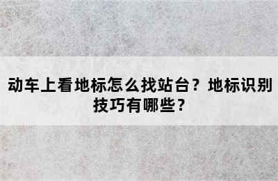 动车上看地标怎么找站台？地标识别技巧有哪些？