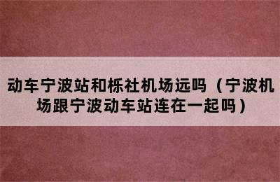 动车宁波站和栎社机场远吗（宁波机场跟宁波动车站连在一起吗）