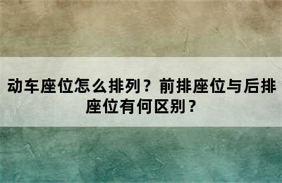 动车座位怎么排列？前排座位与后排座位有何区别？