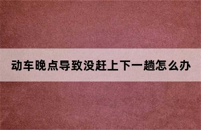 动车晚点导致没赶上下一趟怎么办