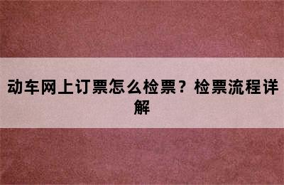 动车网上订票怎么检票？检票流程详解