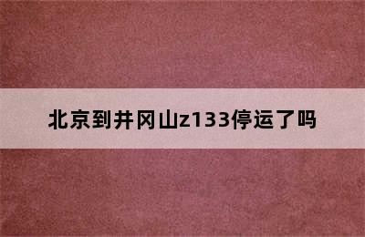 北京到井冈山z133停运了吗