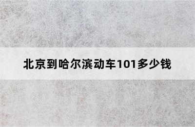 北京到哈尔滨动车101多少钱