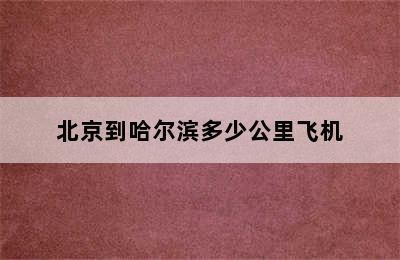 北京到哈尔滨多少公里飞机