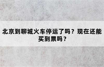 北京到聊城火车停运了吗？现在还能买到票吗？