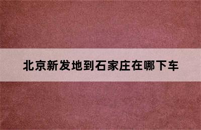 北京新发地到石家庄在哪下车