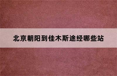 北京朝阳到佳木斯途经哪些站