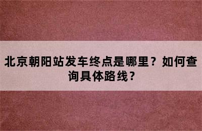 北京朝阳站发车终点是哪里？如何查询具体路线？