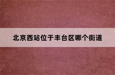 北京西站位于丰台区哪个街道