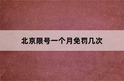 北京限号一个月免罚几次