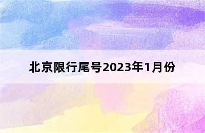 北京限行尾号2023年1月份