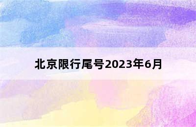 北京限行尾号2023年6月