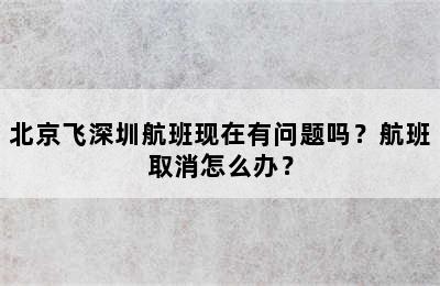 北京飞深圳航班现在有问题吗？航班取消怎么办？