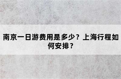 南京一日游费用是多少？上海行程如何安排？