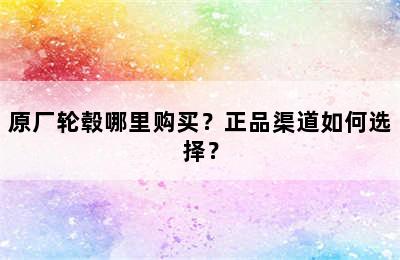 原厂轮毂哪里购买？正品渠道如何选择？