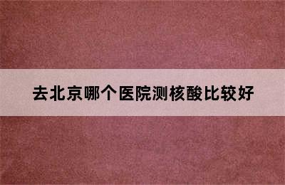 去北京哪个医院测核酸比较好