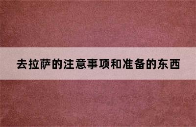 去拉萨的注意事项和准备的东西