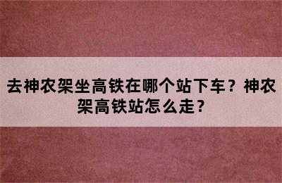 去神农架坐高铁在哪个站下车？神农架高铁站怎么走？