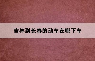 吉林到长春的动车在哪下车