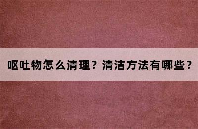 呕吐物怎么清理？清洁方法有哪些？