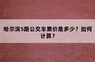哈尔滨5路公交车票价是多少？如何计算？