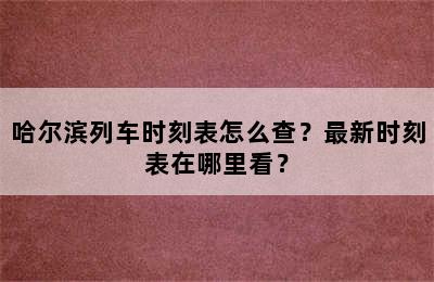 哈尔滨列车时刻表怎么查？最新时刻表在哪里看？