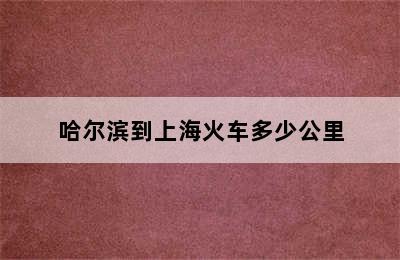 哈尔滨到上海火车多少公里