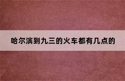 哈尔滨到九三的火车都有几点的