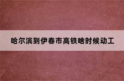 哈尔滨到伊春市高铁啥时候动工